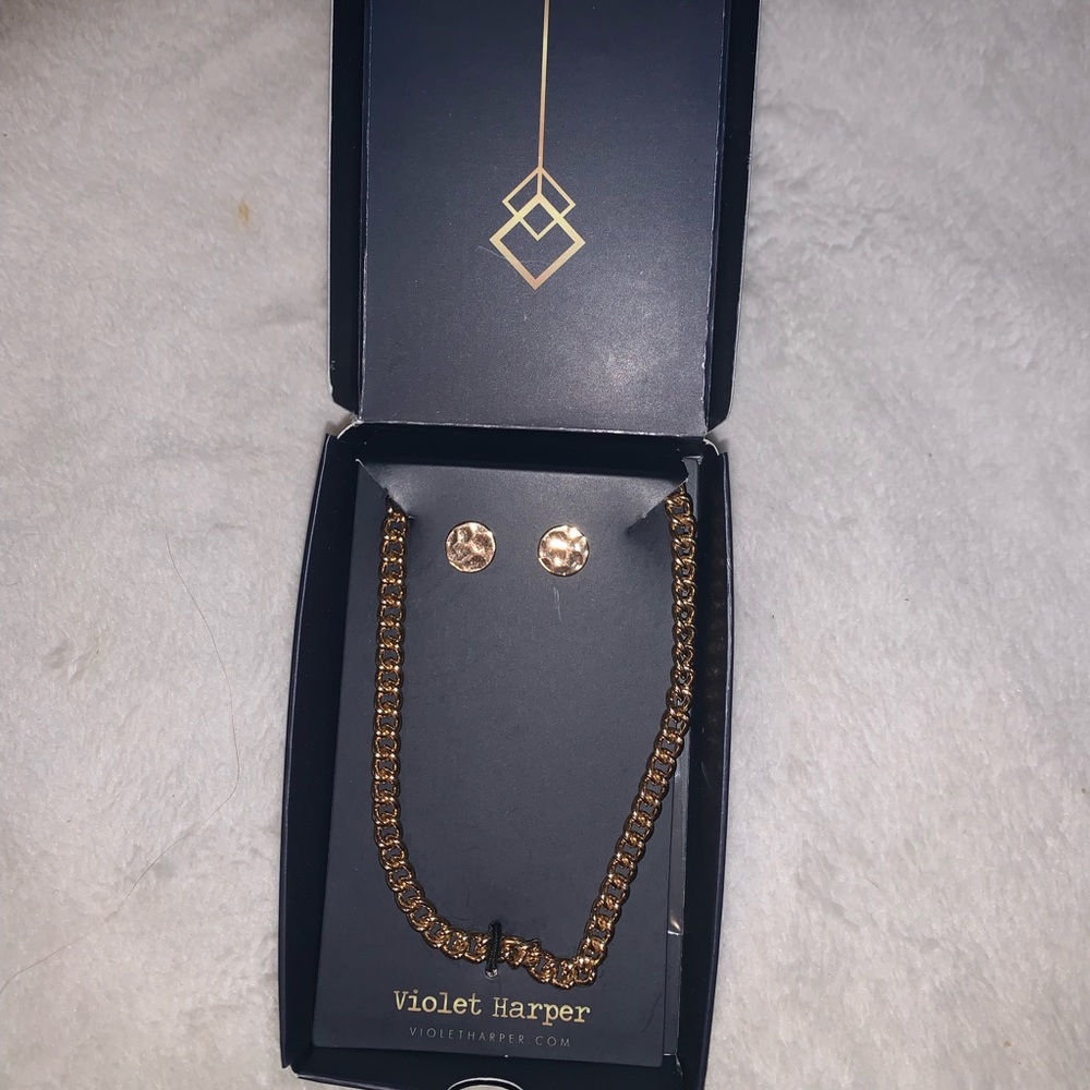 Elena Link Necklace and Earrings Set